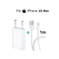 Preview: iPhone XS Max USB Ladegerät Netzteil 5W + Lightning Ladekabel 1m